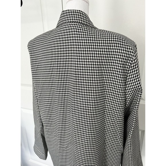 Rafael Women’s Houndstooth Blazer Size M Black Off White Vintage Oversized Fit - Picture 6 of 16